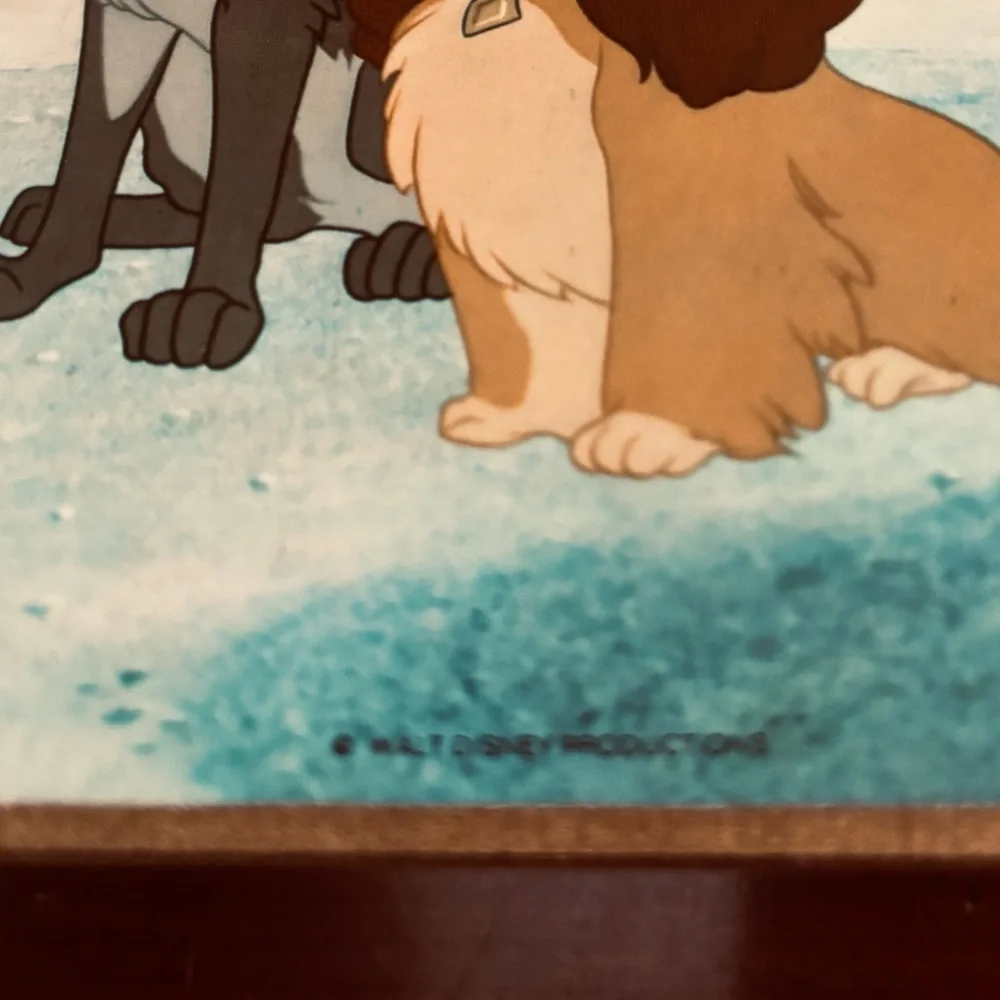 Vintage Walt Disney Productions Lady & The Tramp Wooden Plaque Wall Art, 8x10 - Picture 4 of 5